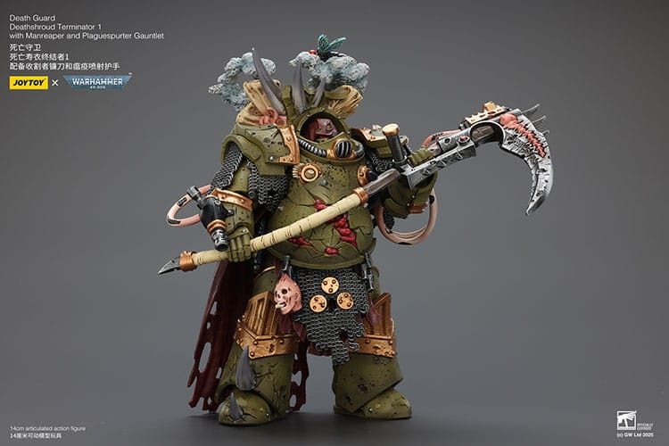 Joy Toy (CN) Warhammer 40k Death Guard Deathshroud Terminator 1 with Manreaper and Plaguespurter Gauntlet 1/18
