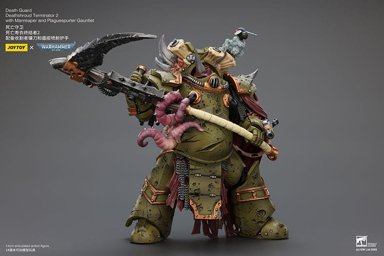 Joy Toy (CN) Warhammer 40k Death Guard Deathshroud Terminator 2 With Manreaper And Plaguespurter Gauntlet 1/18