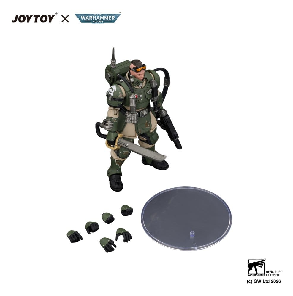 Joy Toy (CN) Warhammer Astra Militarum Kasrkin 7 with Hot-shot Laspistol and Power Sword Actionfigur