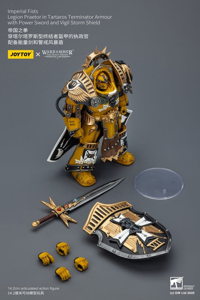 Joy Toy (CN) Warhammer Imperial Fists Legion Praetor in Tartaros Terminator Armourwith Power Sword and Vigil Storm