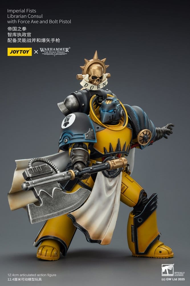 Joy Toy (CN) Warhammer Imperial Fists Librarian Consulwith Force Axe and Bolt Pistol Actionfigur
