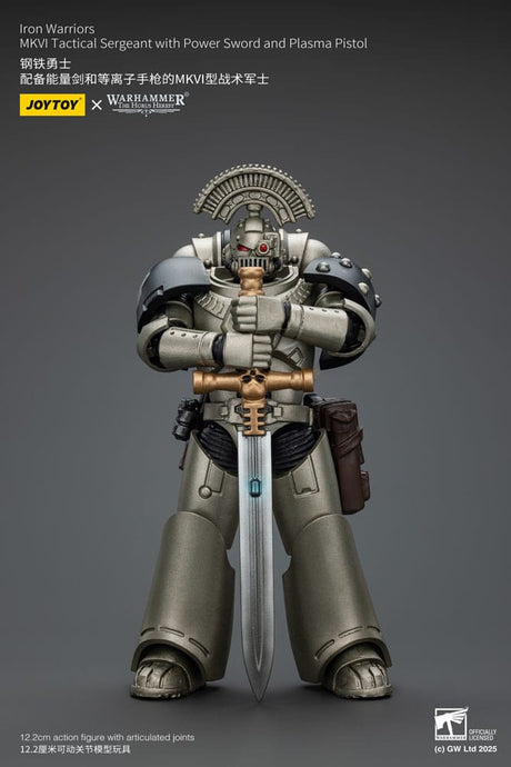 Joy Toy (CN) Warhammer The Horus Heresy lron Warriors MKVI Tactical Sergeant with Power Sword and Plasma Pistol 1/18