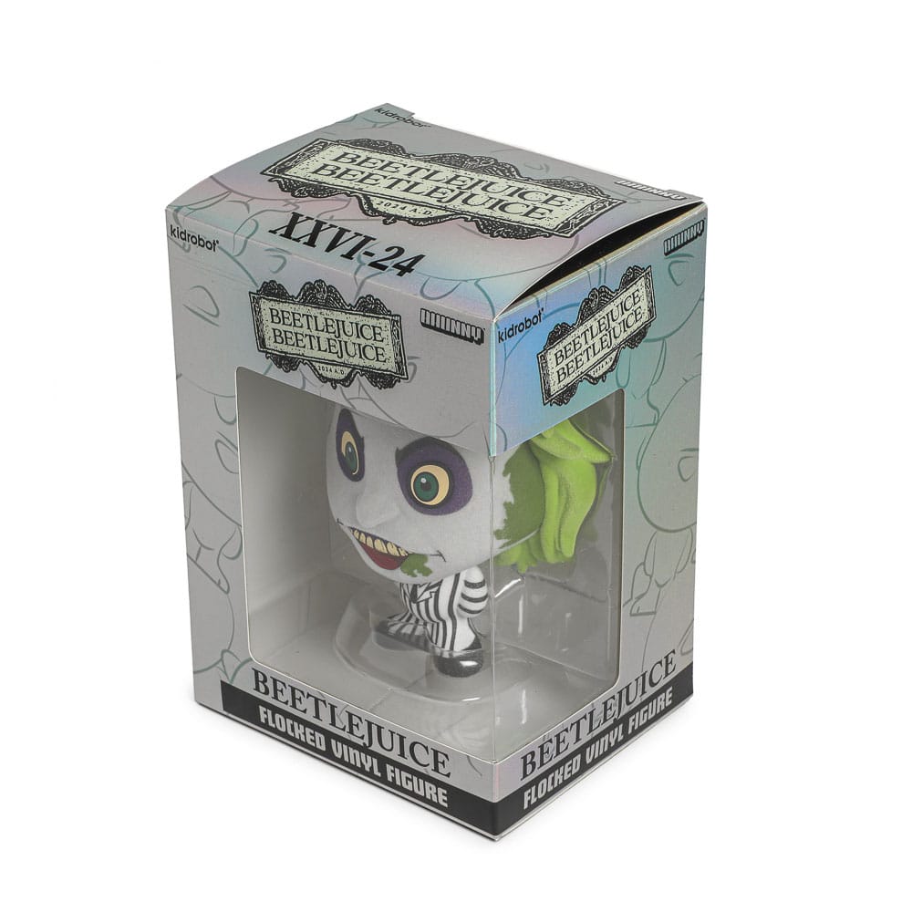 Kidrobot Beetlejuice Beetlejuice Bhunny Beetlejuice Striped Suit Flocked Vinyl Figur