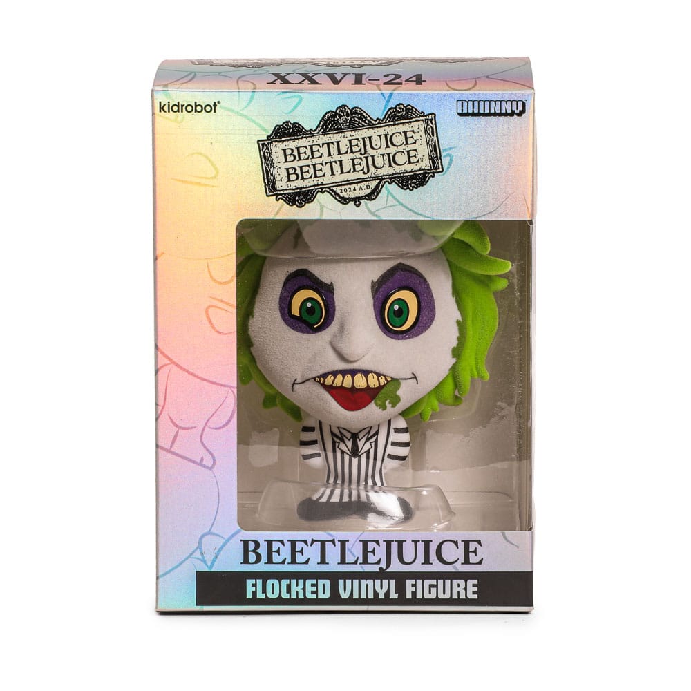 Kidrobot Beetlejuice Beetlejuice Bhunny Beetlejuice Striped Suit Flocked Vinyl Figur