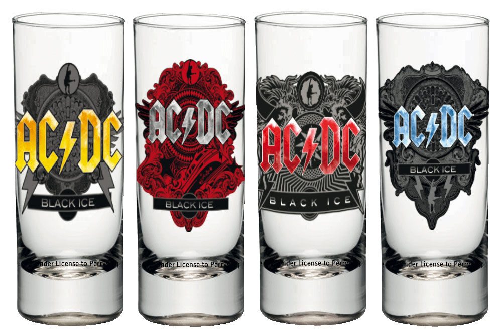 KKL AC/DC Black Ice 4er-Pack Schnapsgläser