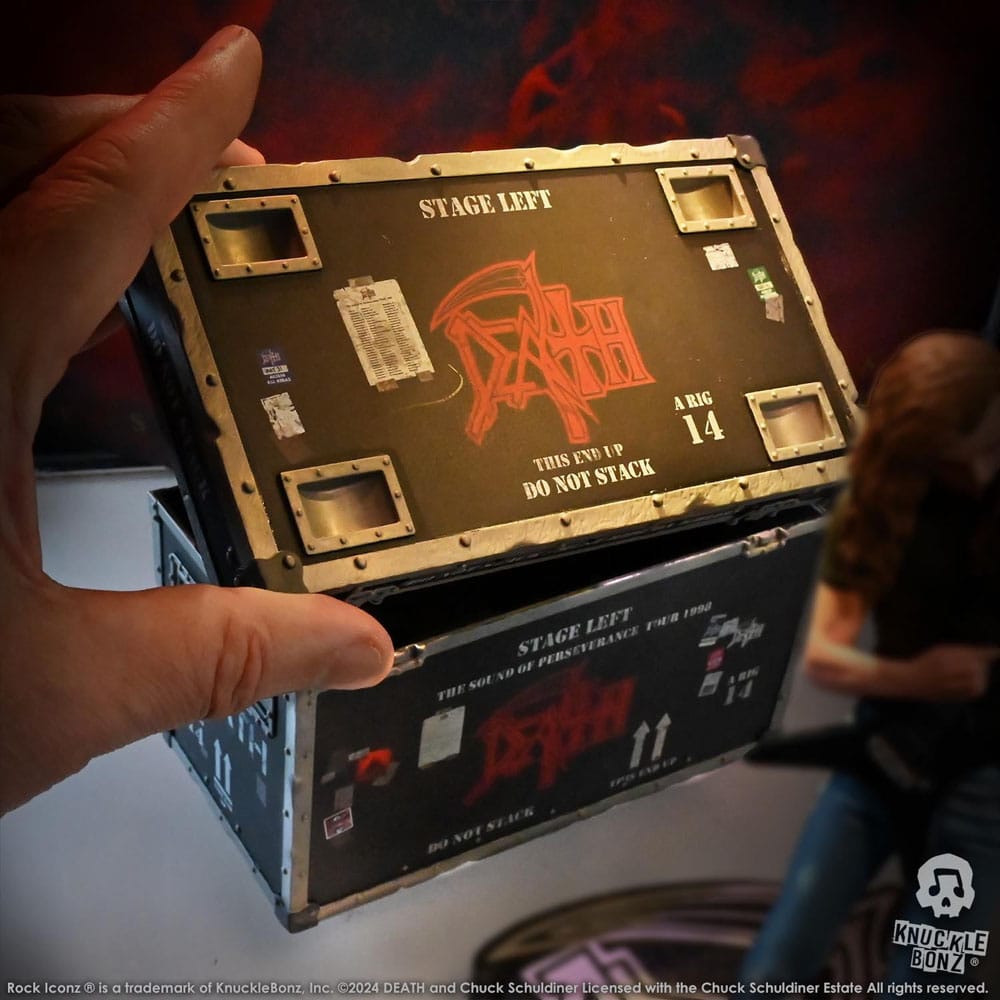 Knucklebonz Death Road Case & Bühnenhintergrund Set Rock Ikonz On Tour Statue