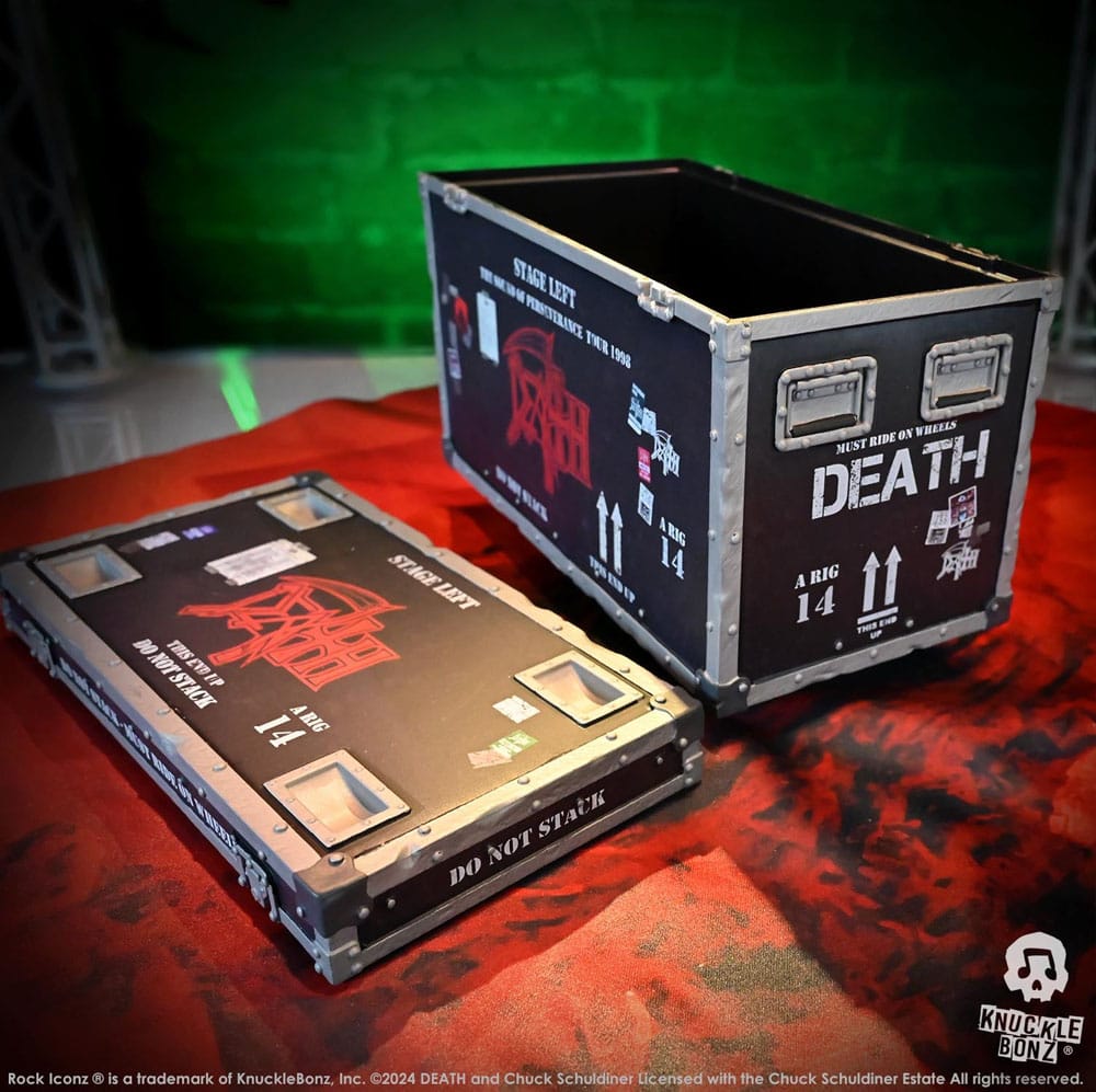 Knucklebonz Death Road Case & Bühnenhintergrund Set Rock Ikonz On Tour Statue