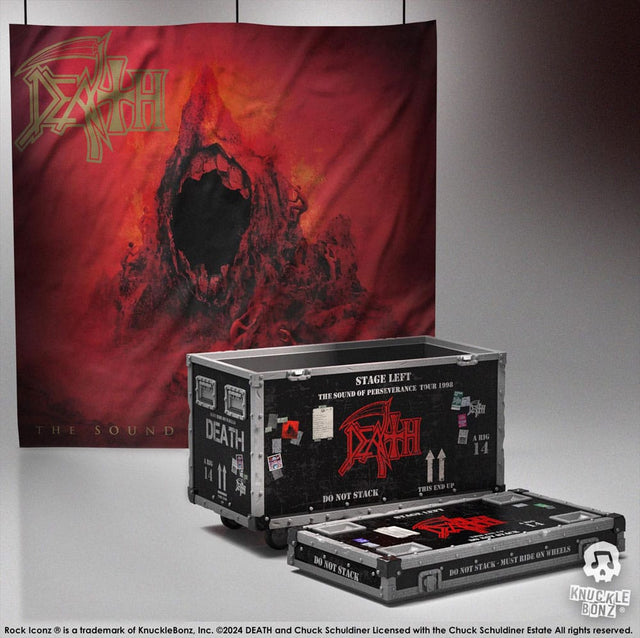 Knucklebonz Death Road Case & Bühnenhintergrund Set Rock Ikonz On Tour Statue