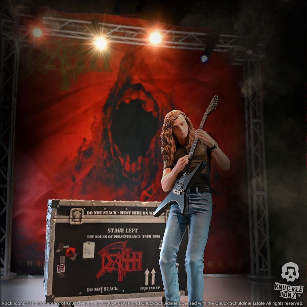 Knucklebonz Death Road Case & Bühnenhintergrund Set Rock Ikonz On Tour Statue