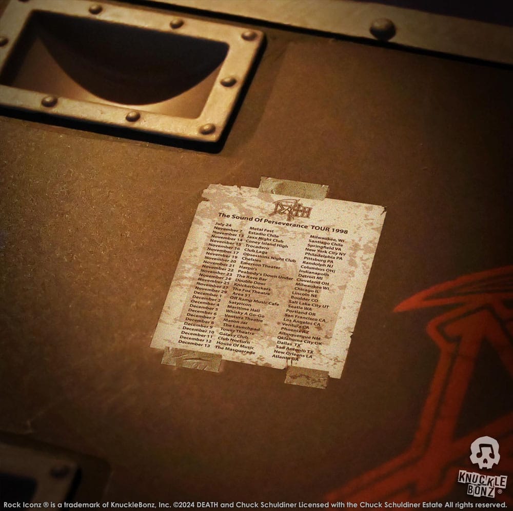 Knucklebonz Death Road Case & Bühnenhintergrund Set Rock Ikonz On Tour Statue