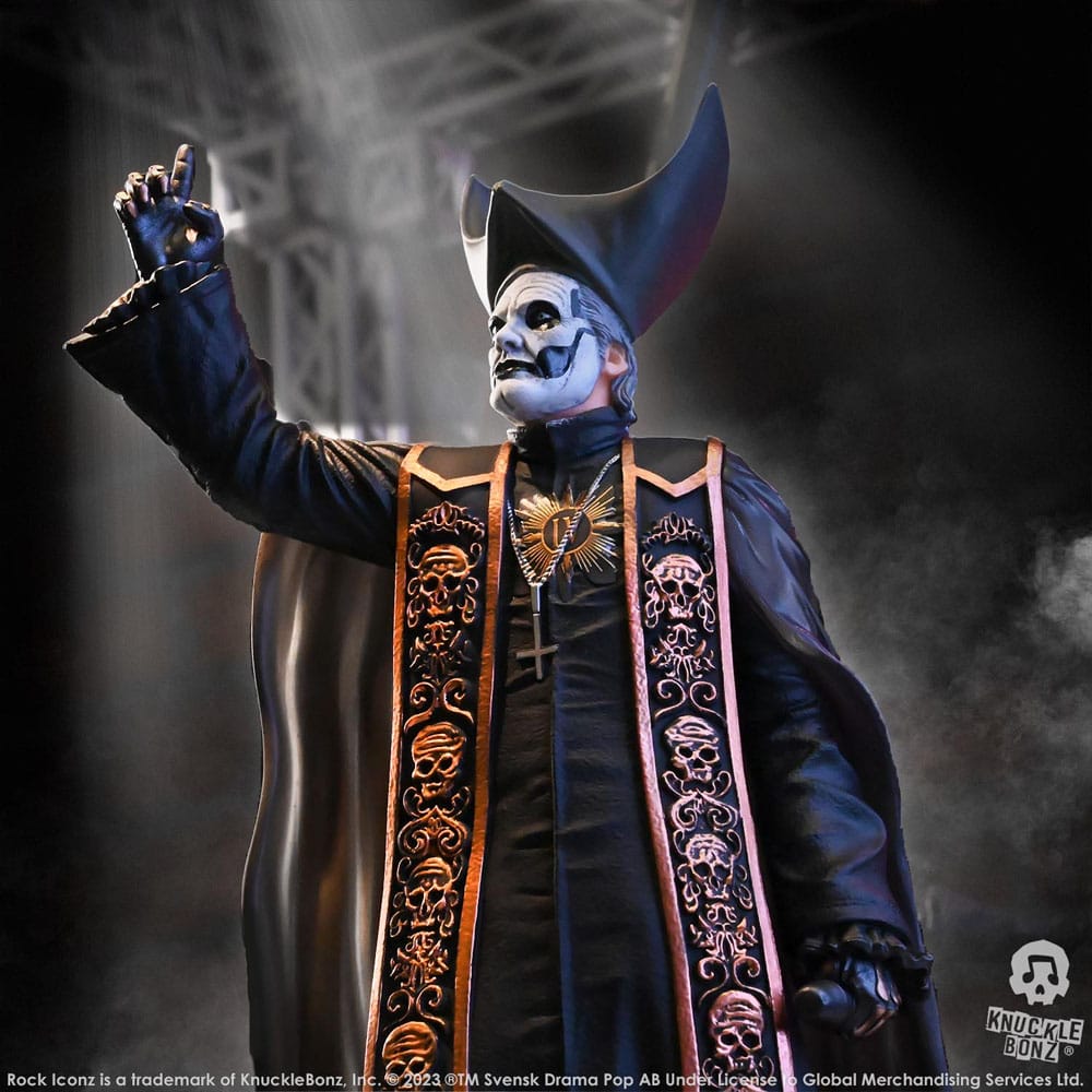 Knucklebonz Ghost Papa Emeritus IV (Black Robes) Rock Iconz 1/9 Statue