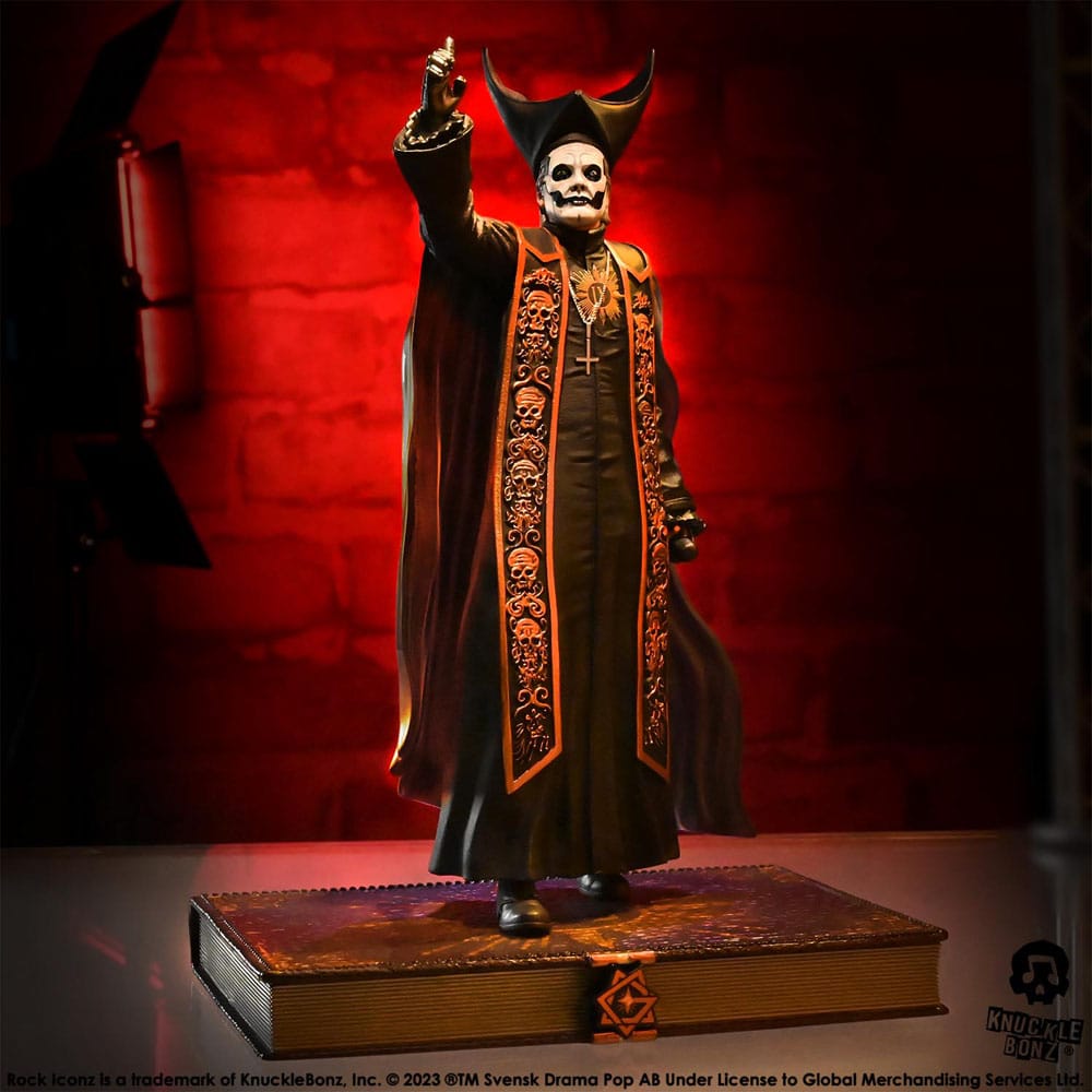 Knucklebonz Ghost Papa Emeritus IV (Black Robes) Rock Iconz 1/9 Statue
