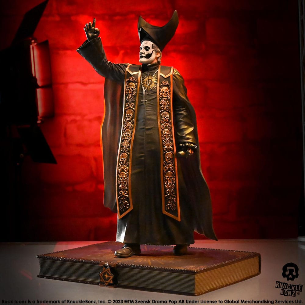 Knucklebonz Ghost Papa Emeritus IV (Black Robes) Rock Iconz 1/9 Statue