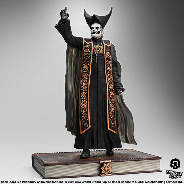 Knucklebonz Ghost Papa Emeritus IV (Black Robes) Rock Iconz 1/9 Statue