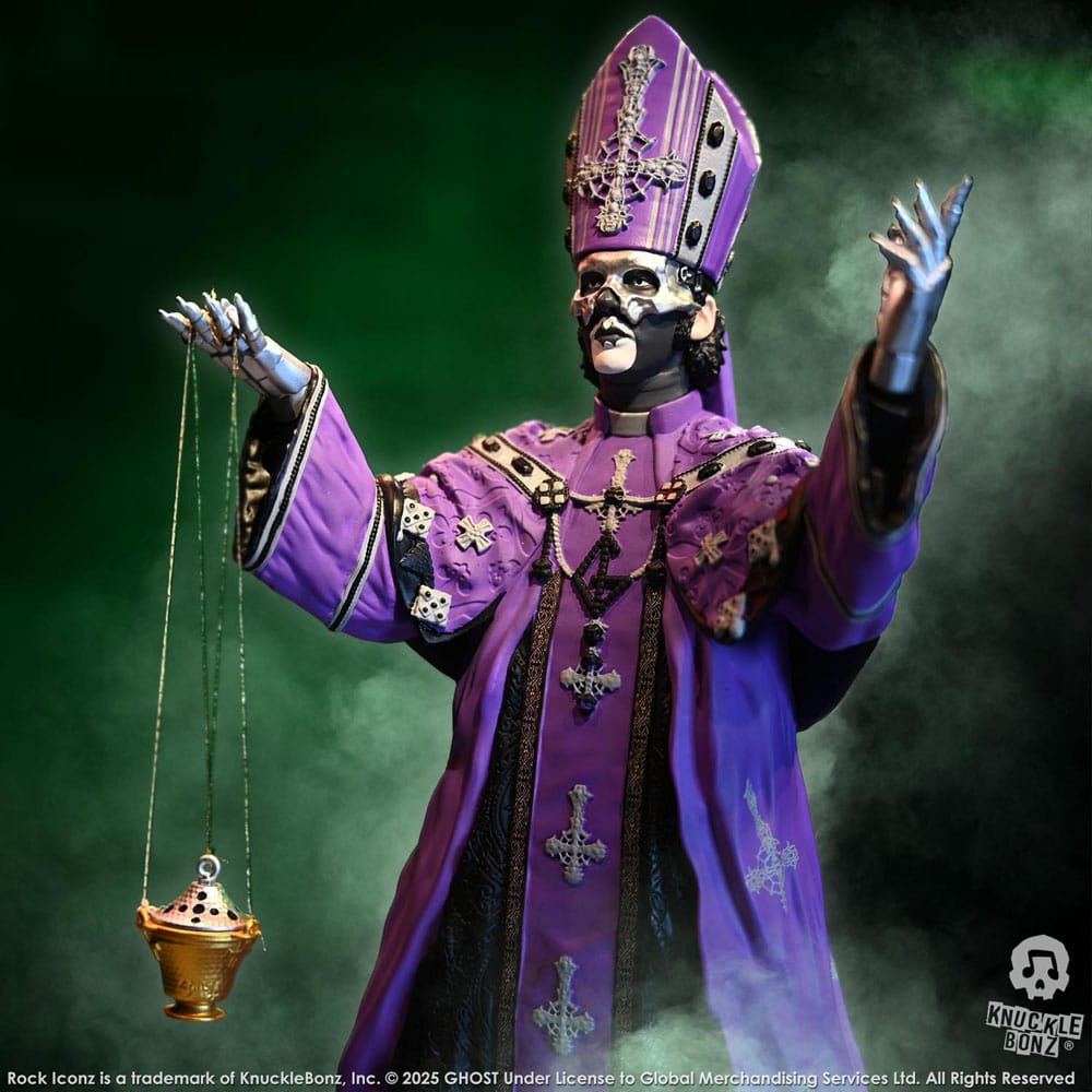 Knucklebonz Ghost Papa V Perpetua Purple Robes Rock Iconz Statue