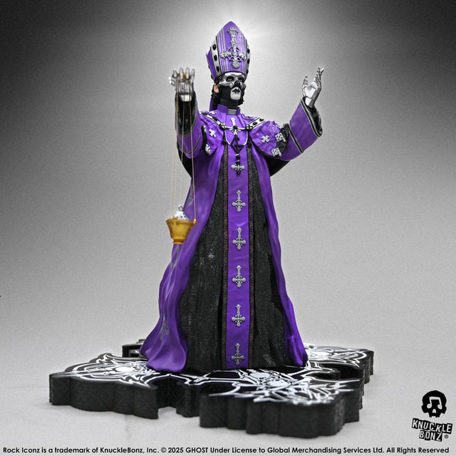 Knucklebonz Ghost Papa V Perpetua Purple Robes Rock Iconz Statue