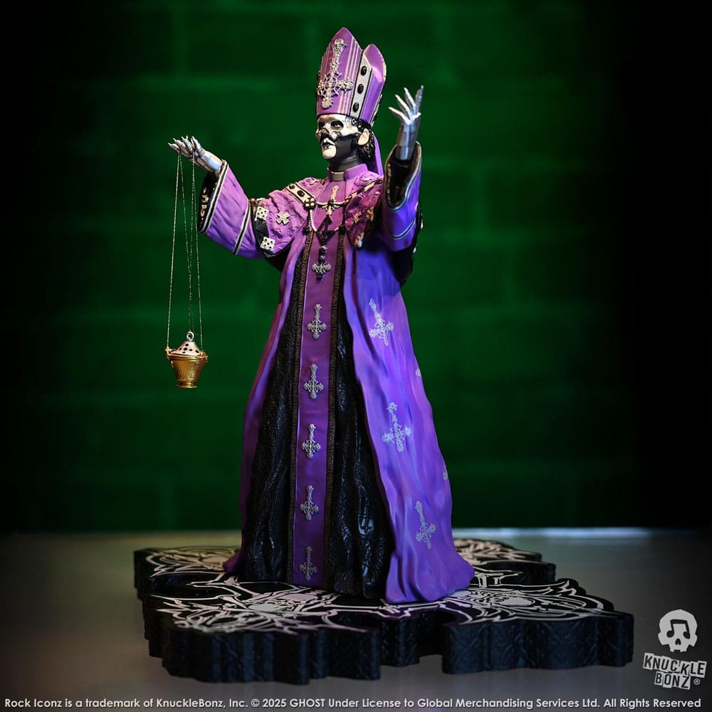 Knucklebonz Ghost Papa V Perpetua Purple Robes Rock Iconz Statue
