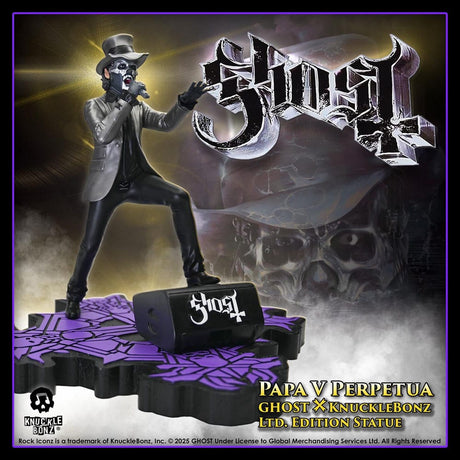 Knucklebonz Ghost Papa V Perpetua Top Hat Rock Iconz Statue