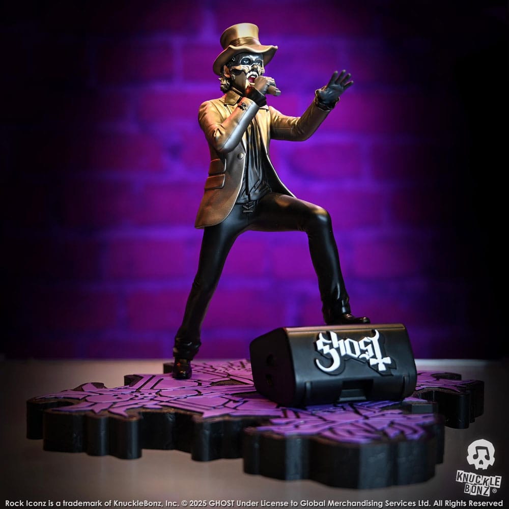 Knucklebonz Ghost Papa V Perpetua Top Hat Rock Iconz Statue
