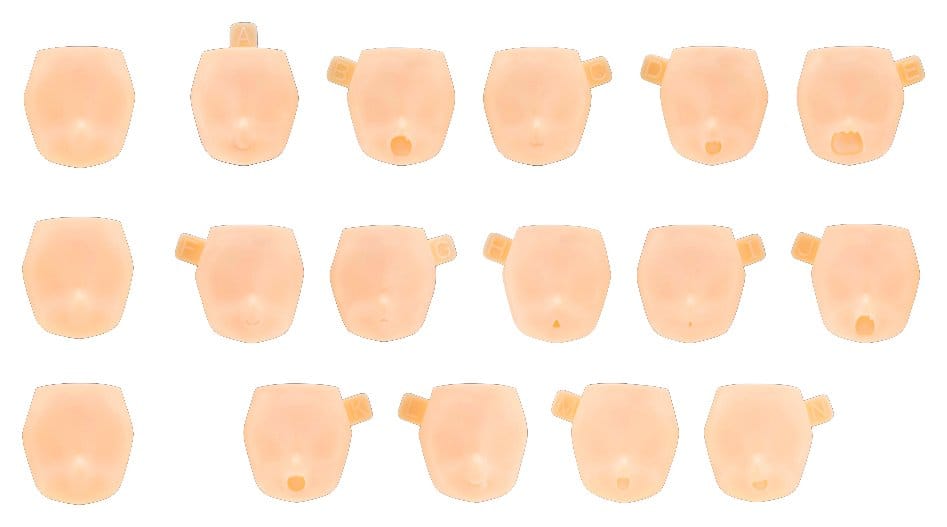 Kotobukiya Megami Device M.S.G. 10 Face Set Puni Mofu 01 Skin Color D 1/1 Zubehör-Set für Plastic Model Kits