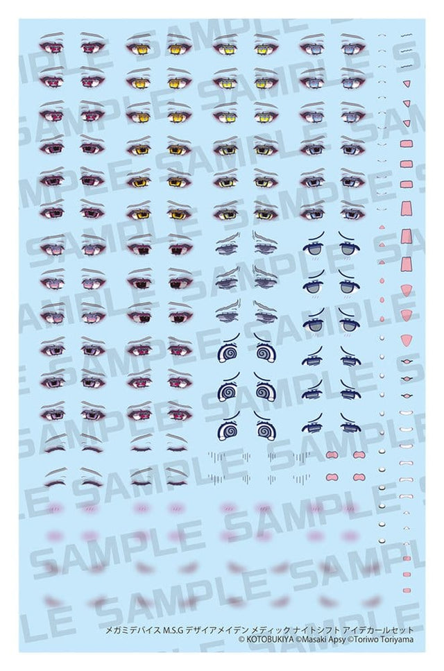 Kotobukiya Megami Device M.S.G. Desire Maiden Medic Night Shift Plastic Model Kits 1/1 Eye Decal Set Zubehör-Set