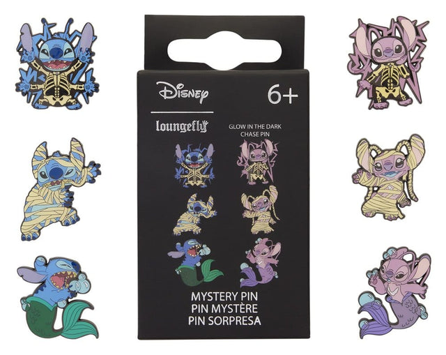 Loungefly Lilo & Stitch by Loungefly Stitch & Angel Halloween Costumes Blind Display Ansteck-Pins (12)