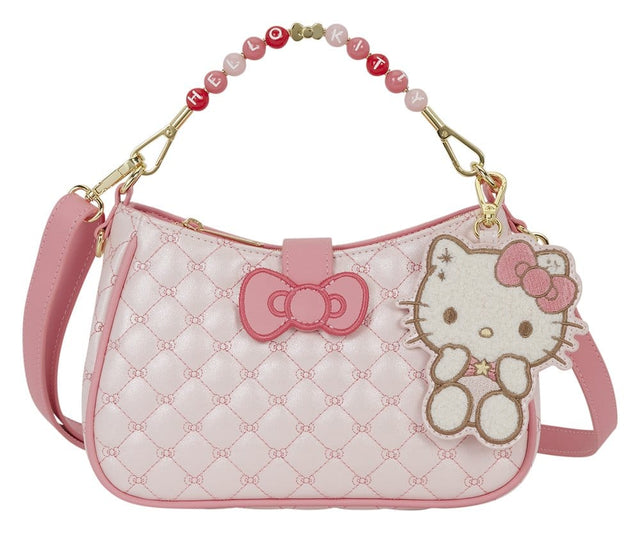 Loungefly Sanrio by Loungefly Hello Kitty Umhängetasche mit Perlenbesetztem Griff & Taschenanhänger