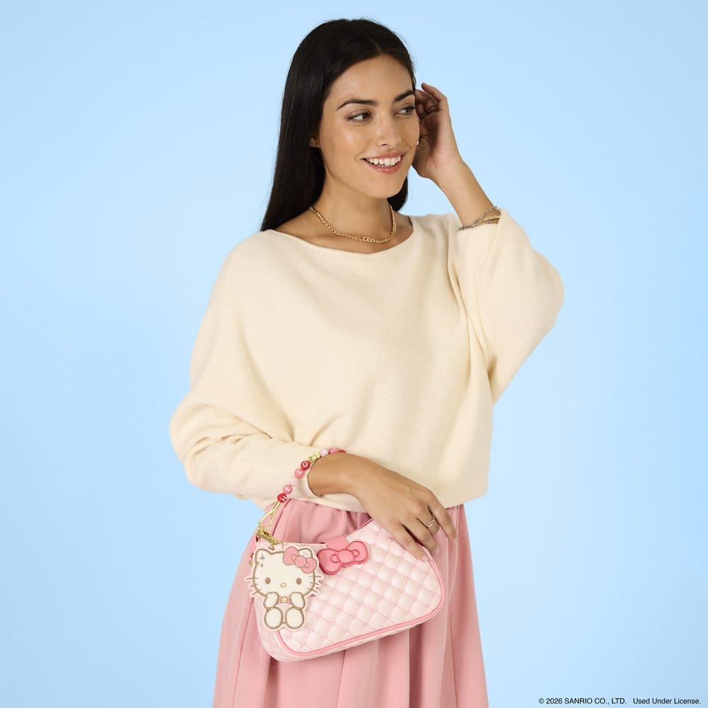 Loungefly Sanrio by Loungefly Hello Kitty Umhängetasche mit Perlenbesetztem Griff & Taschenanhänger