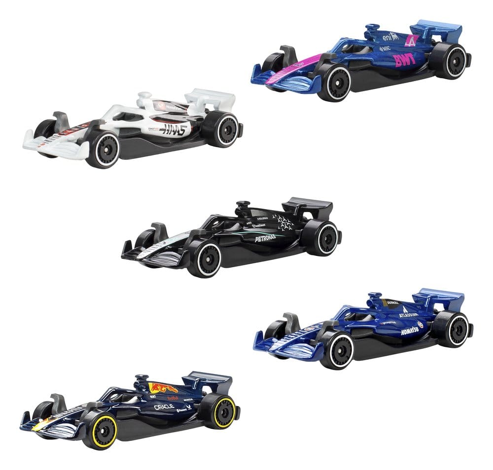 Mattel Formel 1 Hot Wheels Die-Cast 1/64 Fahrzeuge 5er-Pack 2025