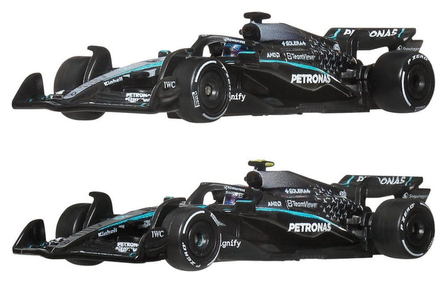 Mattel Formel 1 Hot Wheels Team Mercedes-AMG PETRONAS Premium 1/64 Die-Cast Fahrzeuge 2er-Pack