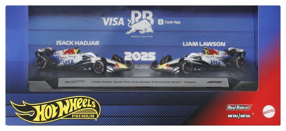 Mattel Formel 1 Hot Wheels Team Visa Cash App Racing Bulls Premium 1/64 2er-Pack Die-Cast Fahrzeuge