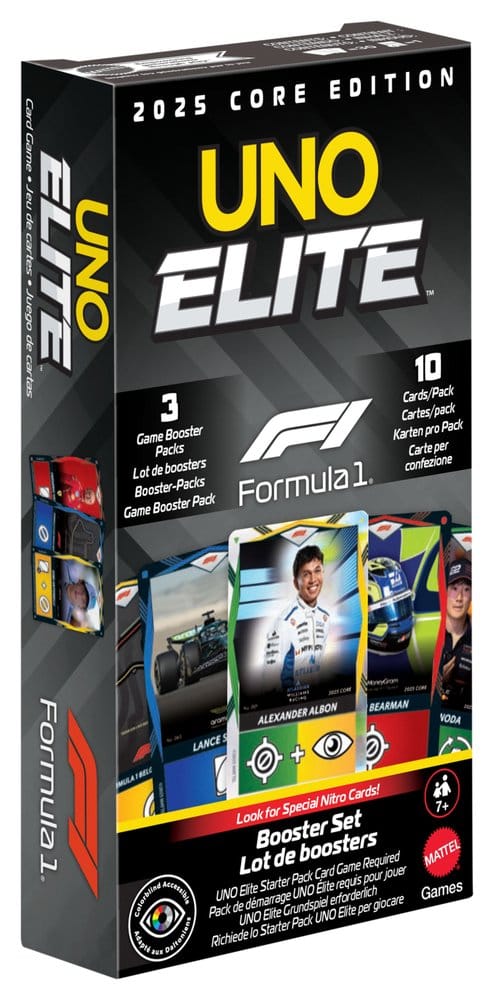 Mattel Formula 1 F1 UNO Elite Booster-Set Kartenspiel