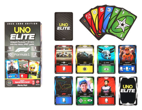 Mattel Formula 1 UNO Elite F1 Starter-Set Kartenspiel