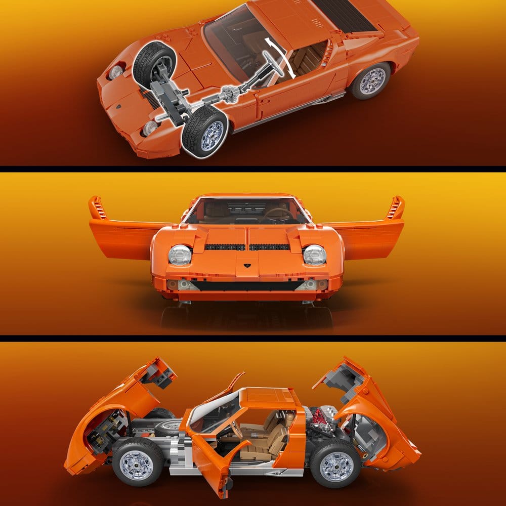 Mattel Hot Wheels Premium Lamborghini Miura P400 SV Mattel Brick Shop 1/12 Bauset