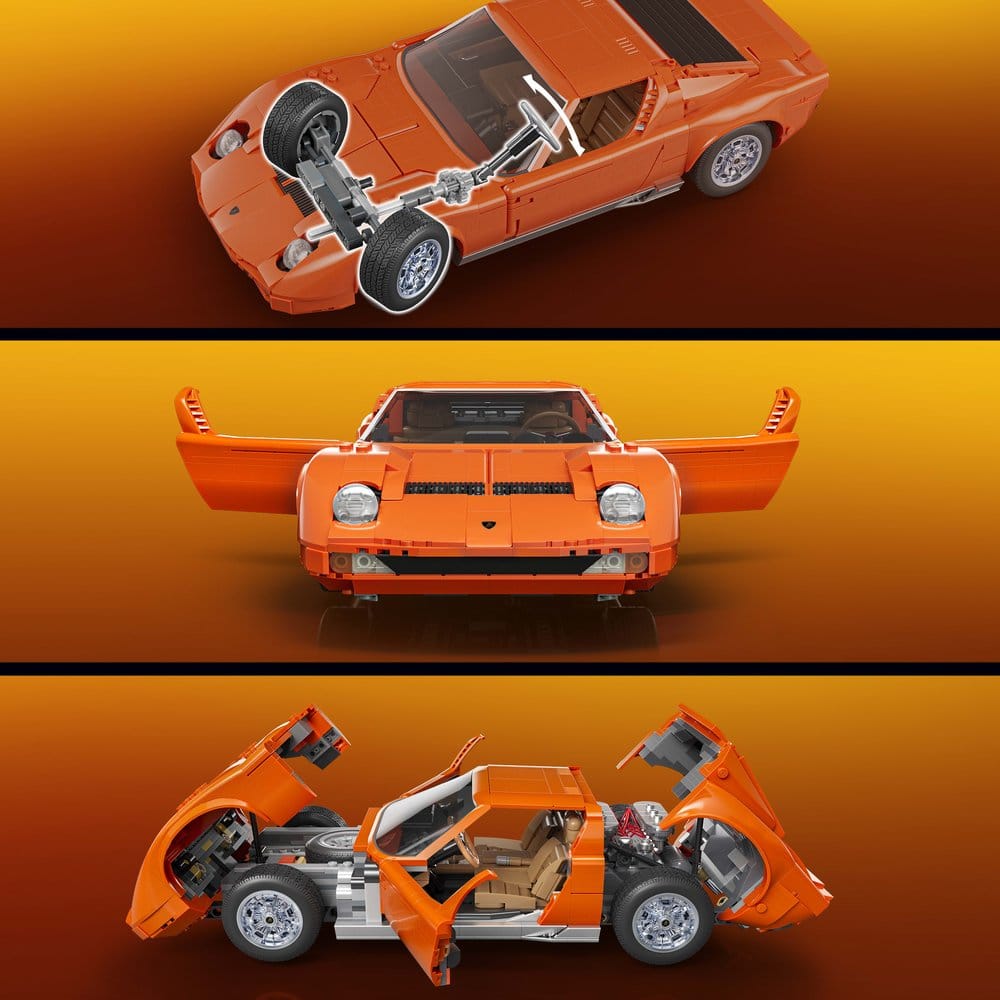 Mattel Hot Wheels Premium Lamborghini Miura P400 SV Mattel Brick Shop 1/12 Bauset