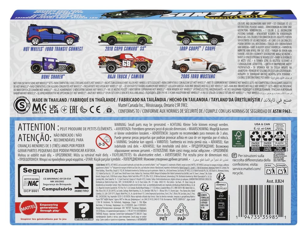 Mattel Hot Wheels Silver Series Legends Die-Cast 6er-Pack 1/64 Fahrzeuge
