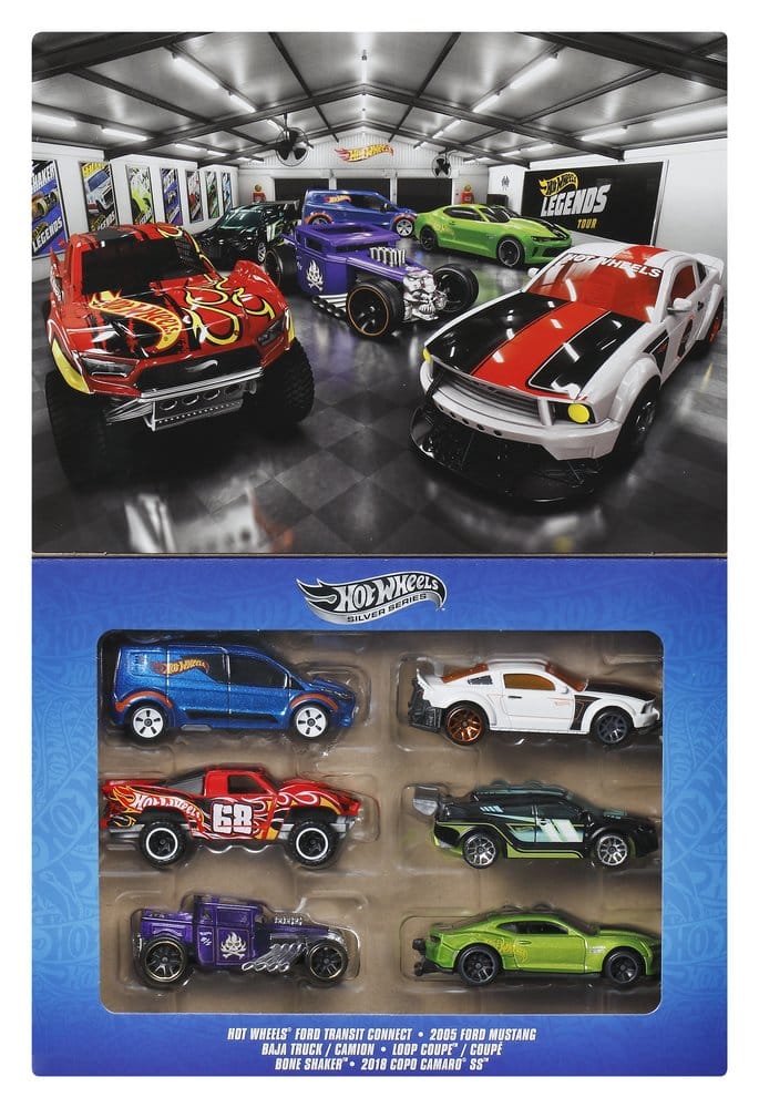 Mattel Hot Wheels Silver Series Legends Die-Cast 6er-Pack 1/64 Fahrzeuge