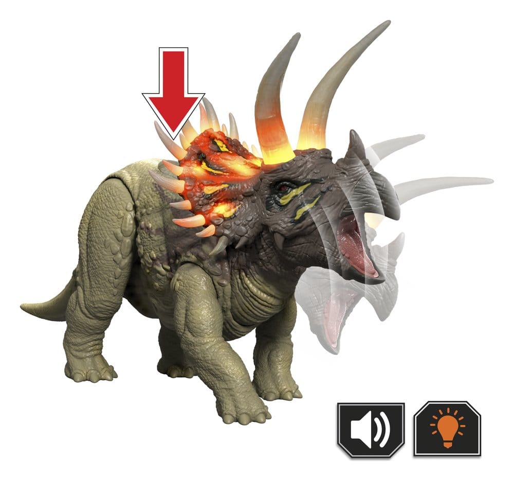 Mattel Jurassic World Survival Wild Roar Triceratops Actionfigur