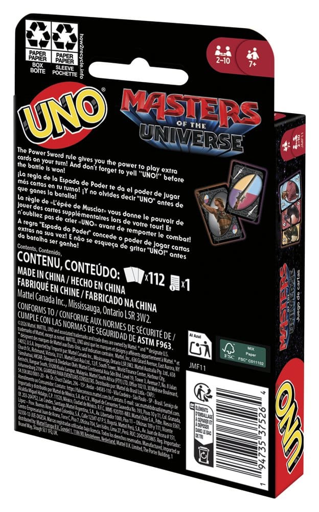 Mattel Masters of the Universe 2026 Movie UNO Kartenspiel