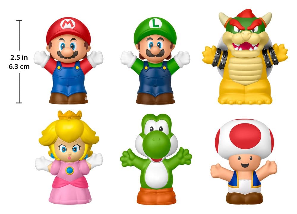 Mattel My Mario Little People Collector 6er-Pack Minifiguren