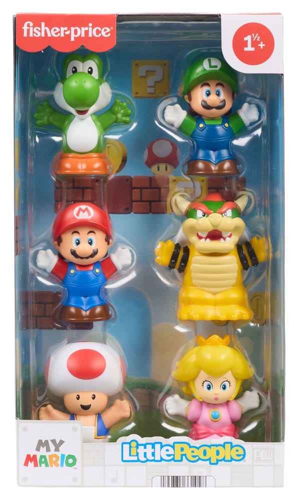 Mattel My Mario Little People Collector 6er-Pack Minifiguren