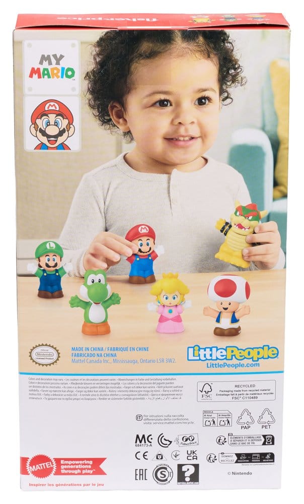 Mattel My Mario Little People Collector 6er-Pack Minifiguren