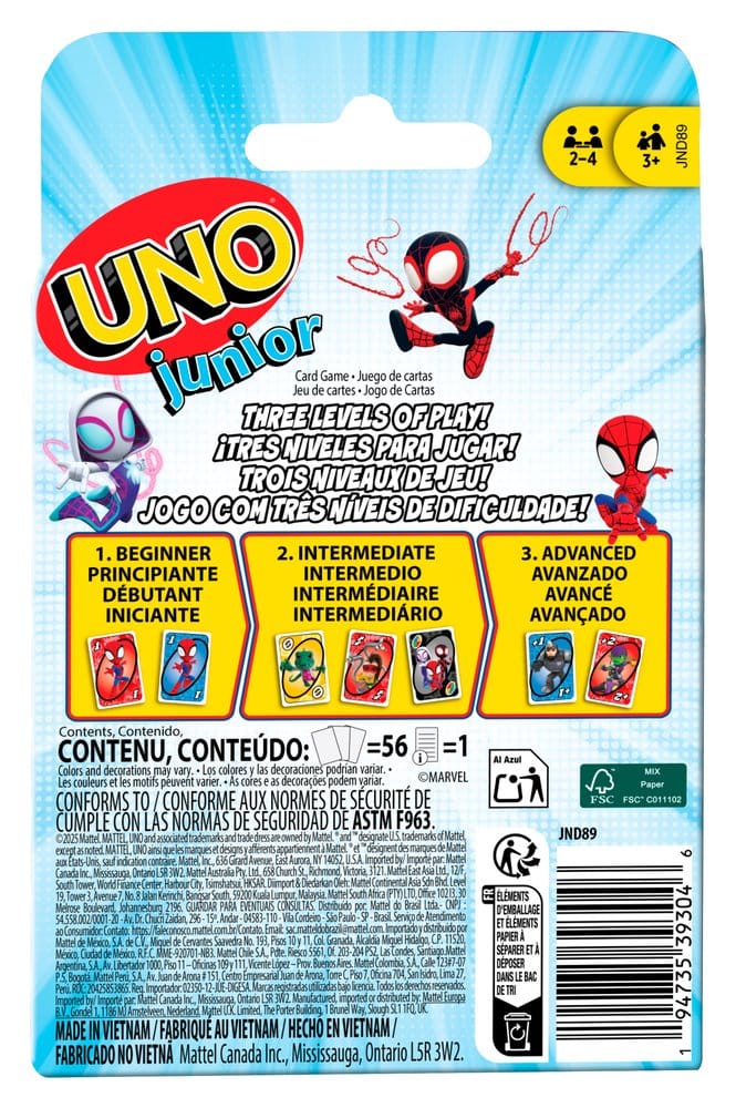 Mattel Spidey & His Amazing Friends UNO Junior Kartenspiel