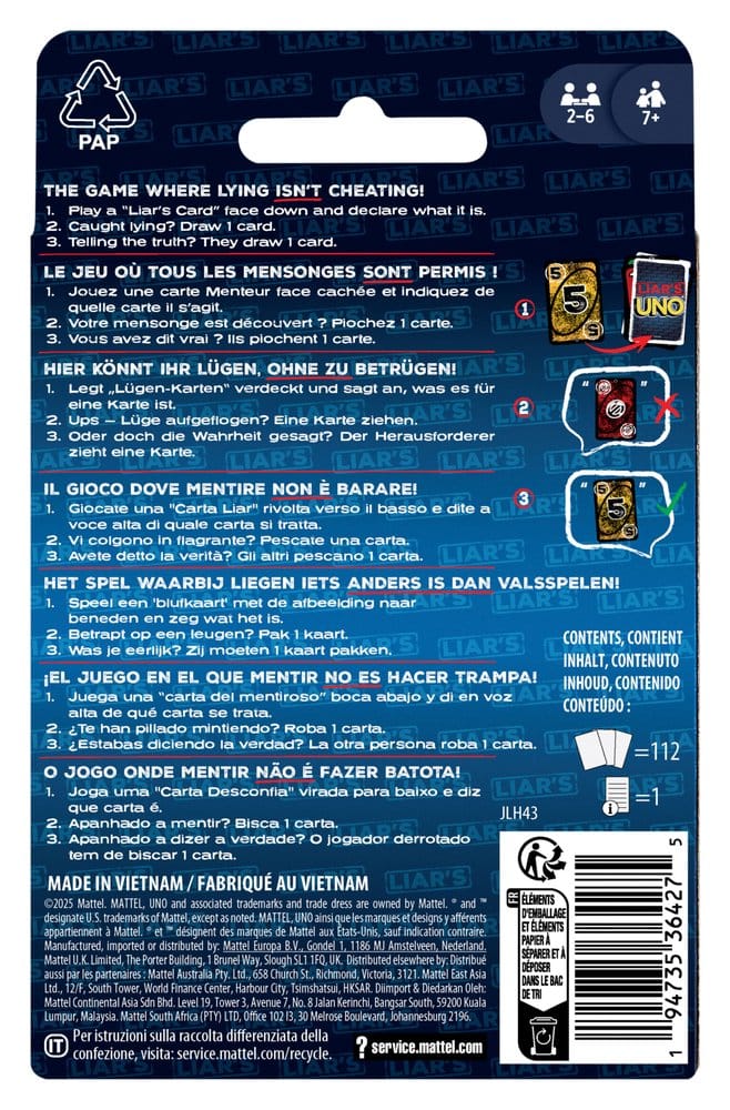 Mattel UNO Liar’s Kartenspiel