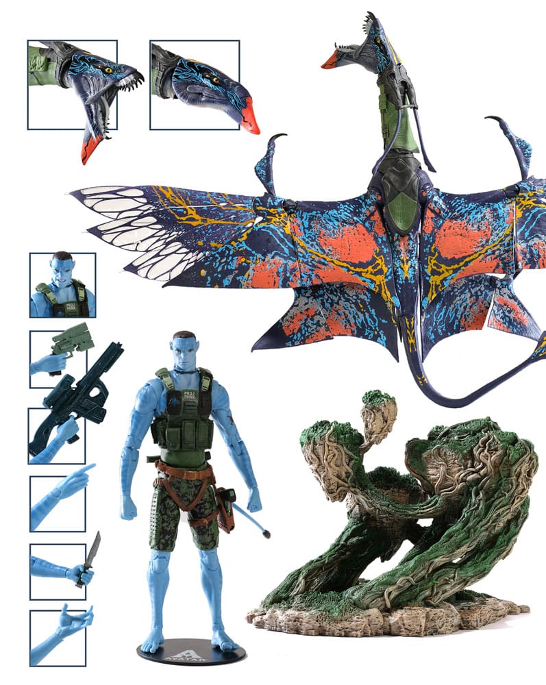 McFarlane Toys Avatar The Way of Water Recom Quaritch & RDA Banshee (Gold Label) Actionfigur