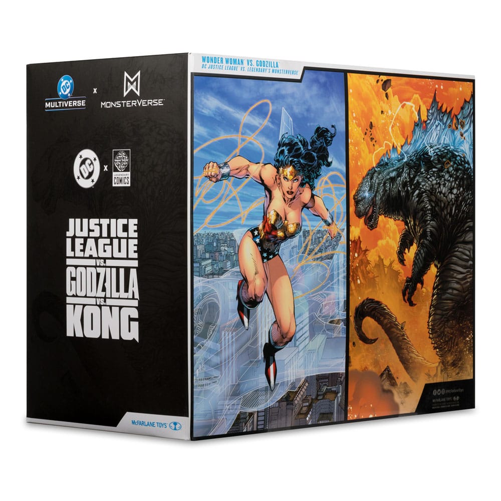 McFarlane Toys DC Justice League Monsterverse DC Multiverse Wonder Woman Vs. Atomic Blast Godzilla 2er-Pack