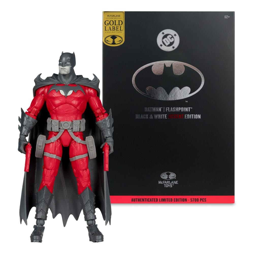McFarlane Toys DC Multiverse Batman Flashpoint Gold Label Black & White Accent Edition Actionfigur