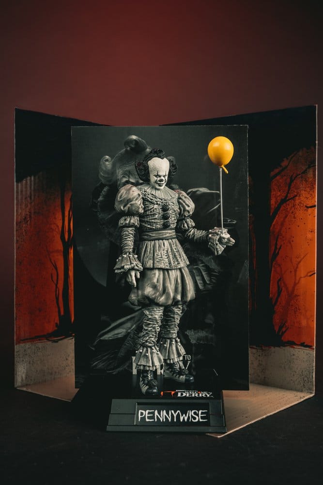 McFarlane Toys Es Welcome To Derry Pennywise Black White Movie Maniacs Figur