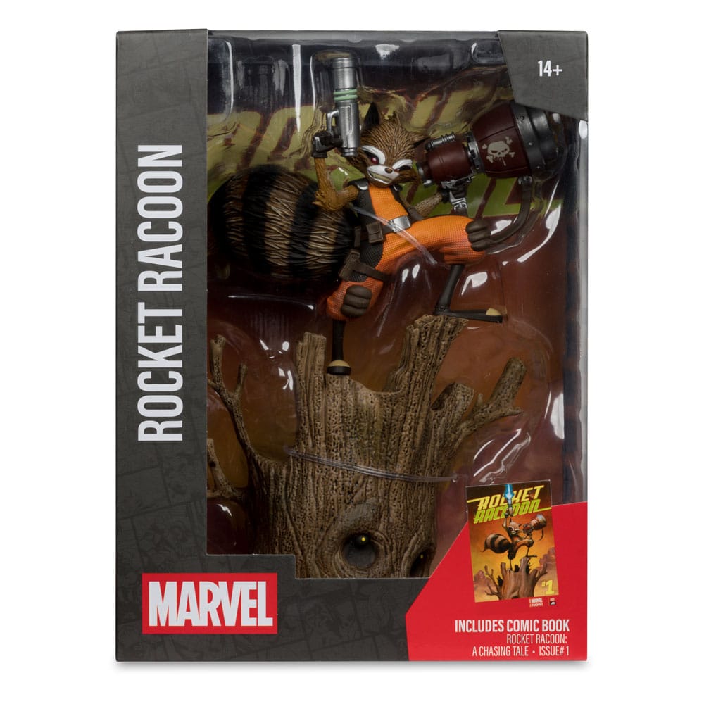 McFarlane Toys Marvel Collection Rocket Raccoon A Chasing Tale 1 1/6 Statue