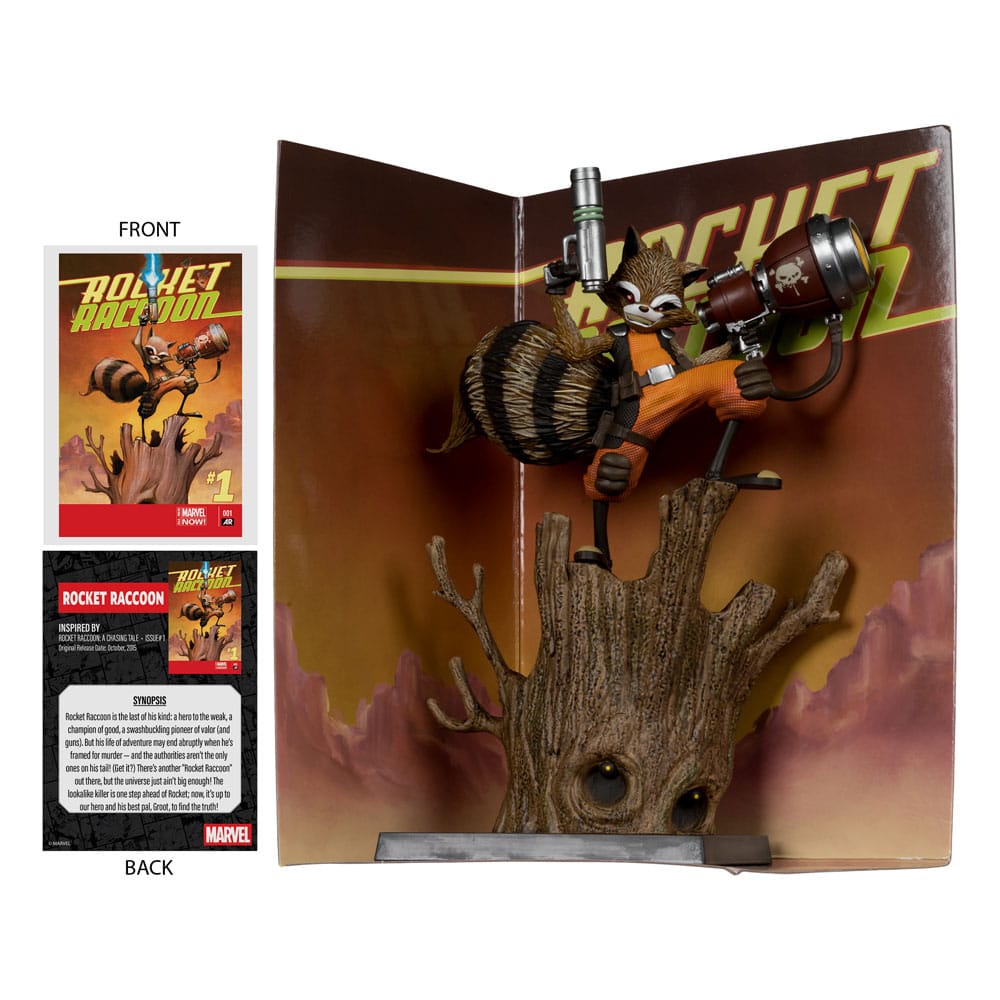 McFarlane Toys Marvel Collection Rocket Raccoon A Chasing Tale 1 1/6 Statue